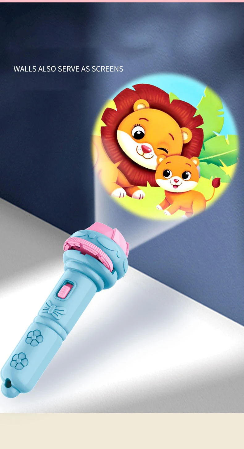 Flashlight Toe Children's Flashlight Lights Up Toys Early Education Cognitive Animals ...