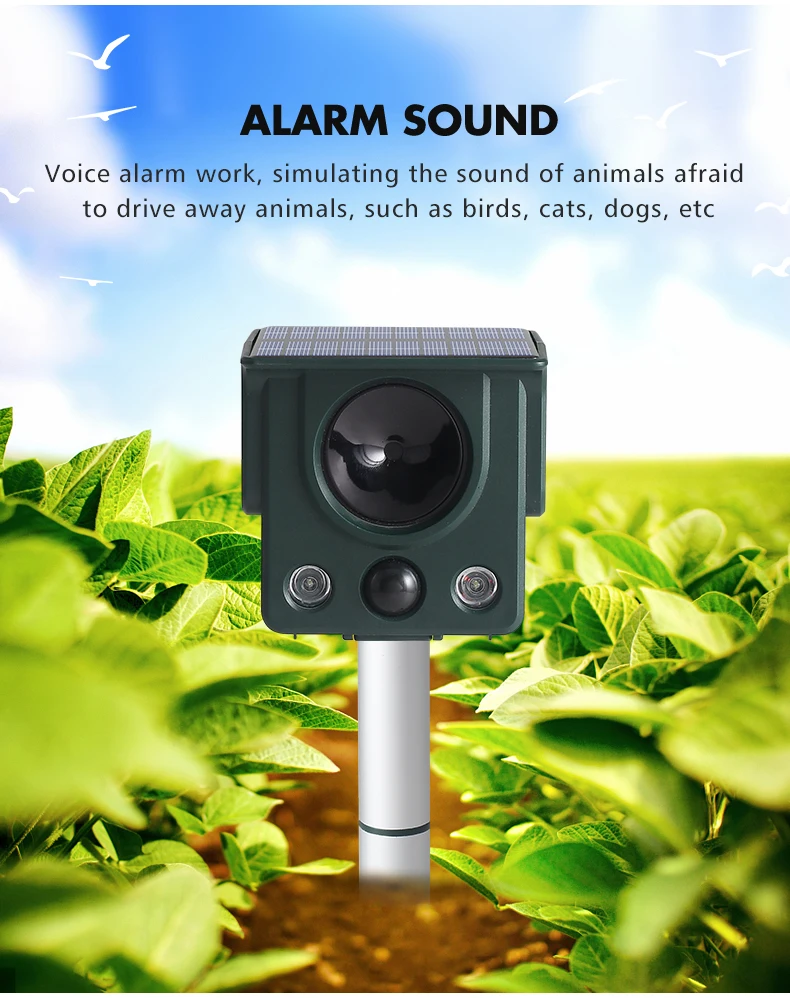 SAIJZEK New Rohs Upgrade Outdoor Solar Animal Repeller Cat Dog Bird Fox Raccoon Wild Pig Deterrent Solar Cat Repeller manufacture