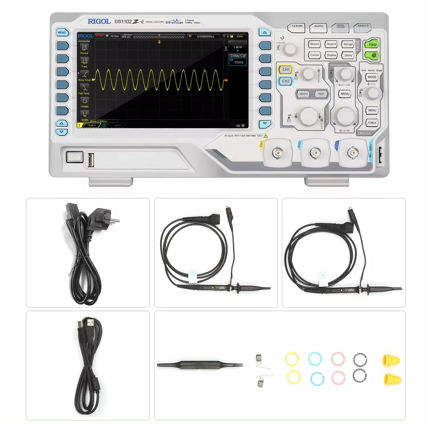 RIGOL DS1102Z-Eデジタルオシロスコープ2チャンネル100M 200MHz USB 4 