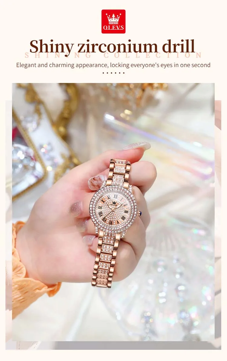 OLEVS 9943 Luxurious Made in China Lady Quartz Watch Potty 2023 Stainless Steel Band Waterproof Classic Elegant Casual Watches