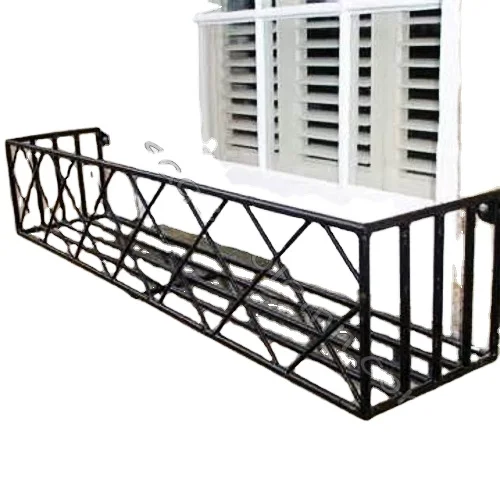 Arch Wrought Iron Window Box Planter, Flower Box Holder