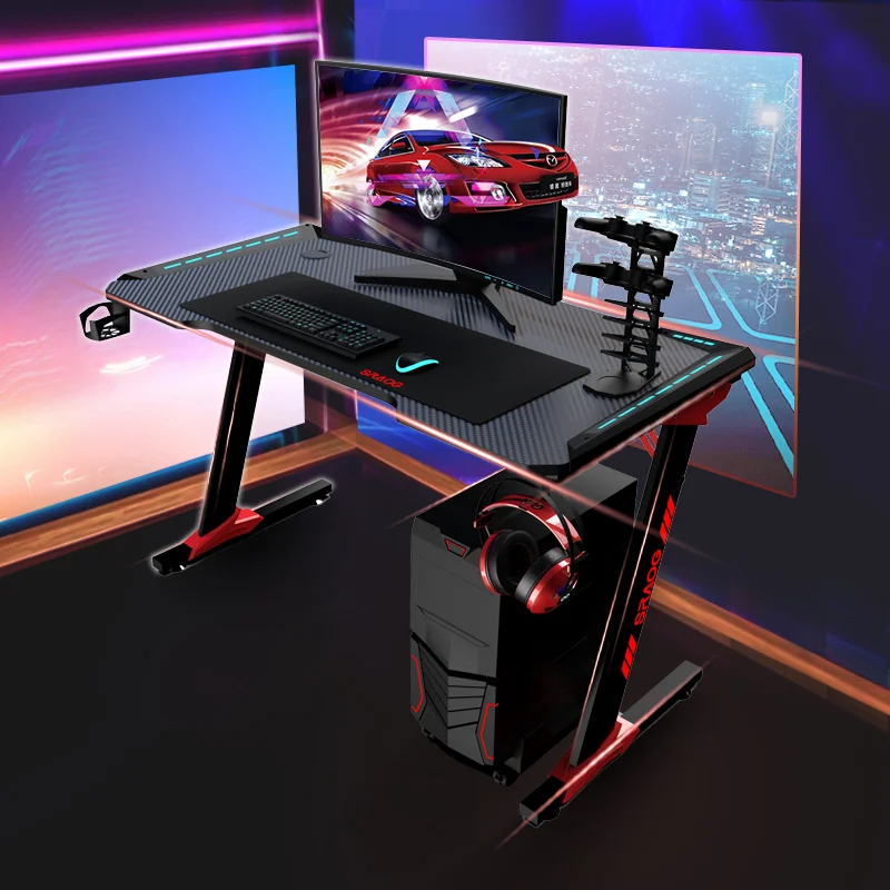 Горячая Распродажа, высококачественный компьютерный игровой стол, стол для ноутбука, нетоксичный безопасный игровой стол со светодиодной подсветкой