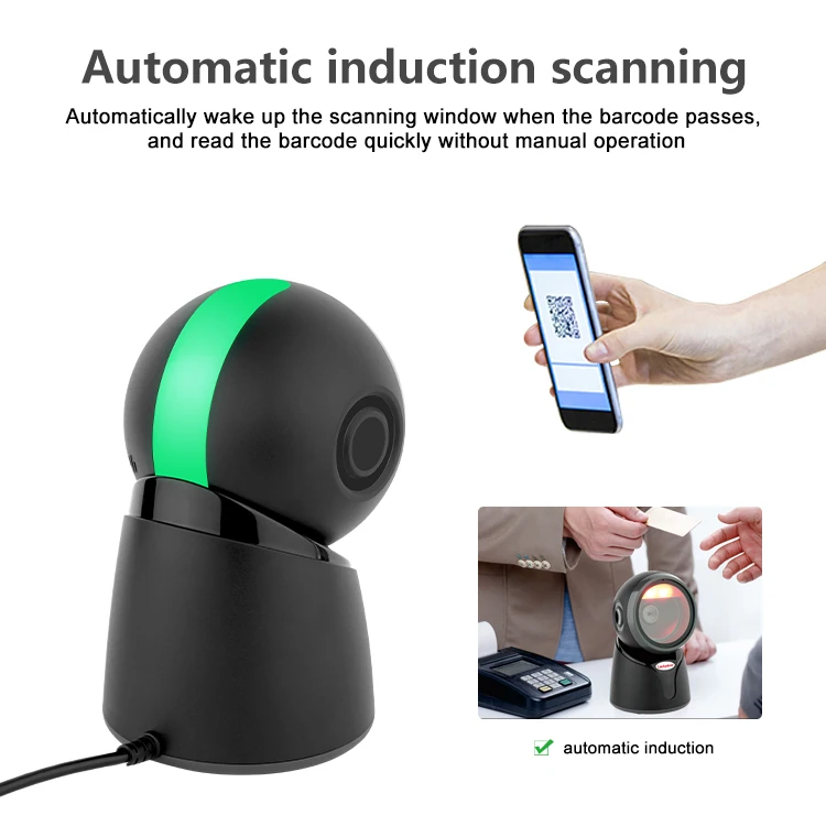 Scanner Codes Barres Eyoyo USB - Automatique Mains Libres, Lecture 1D/2D/QR, Plug & Play