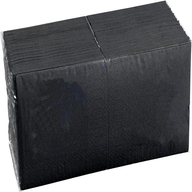 Mingxuan Black Cocktail Napkins Disposable Beverage for Bar Black Tissue for Restaurant