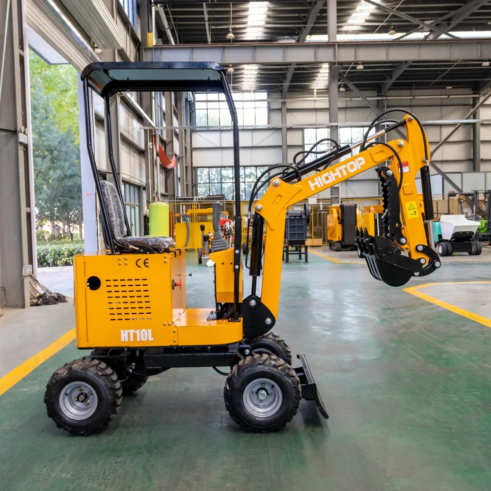 های تاپ HT10L دستگاه حفار ۱ تنی ماشین کشاورزی باگر مینی مینی حفار چرخ‌دار با لوازم جانبی مختلف