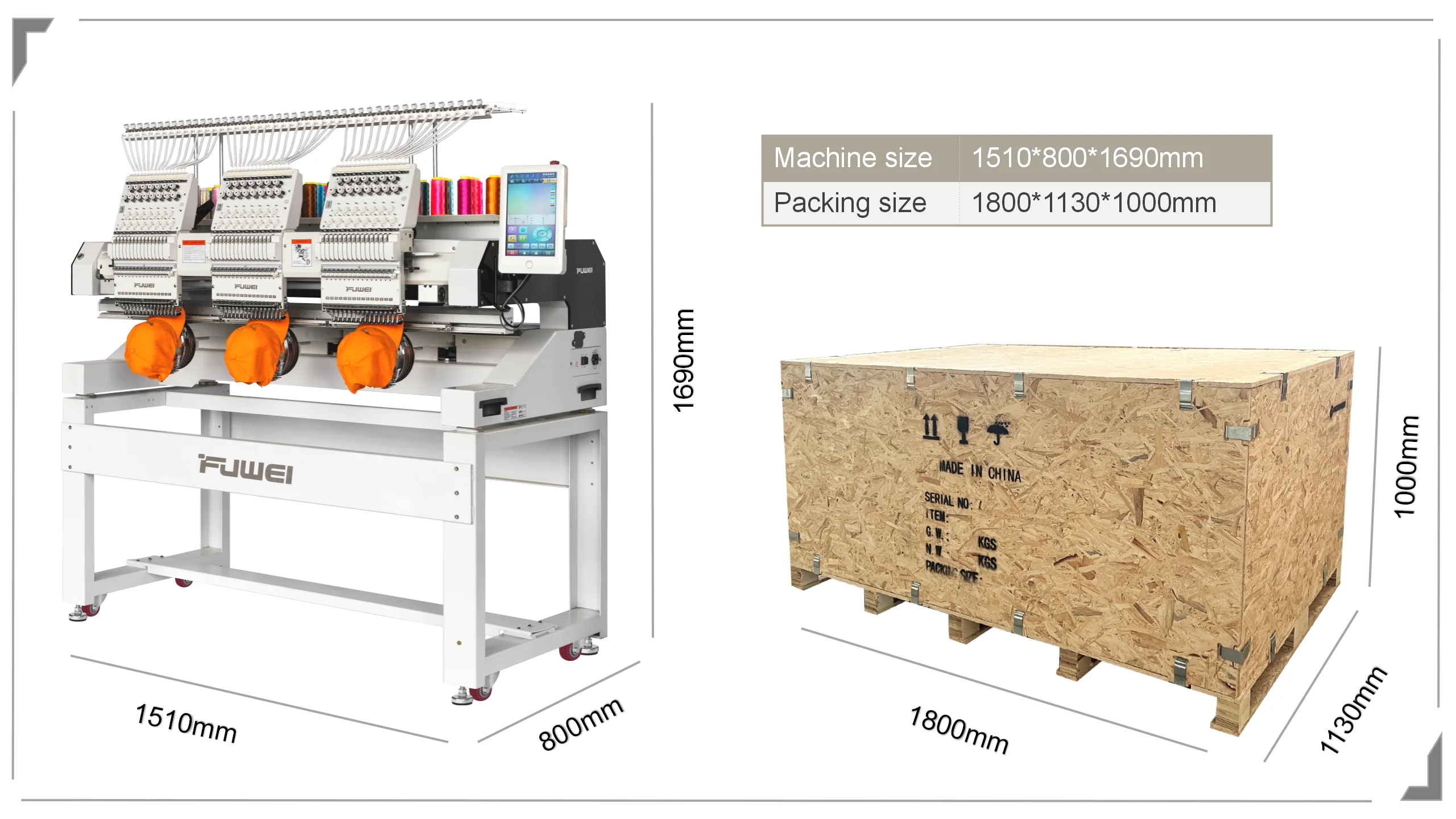 Fuwei Machine FUWEI 4 Heads Embroidery Sewing Machine - High Quality