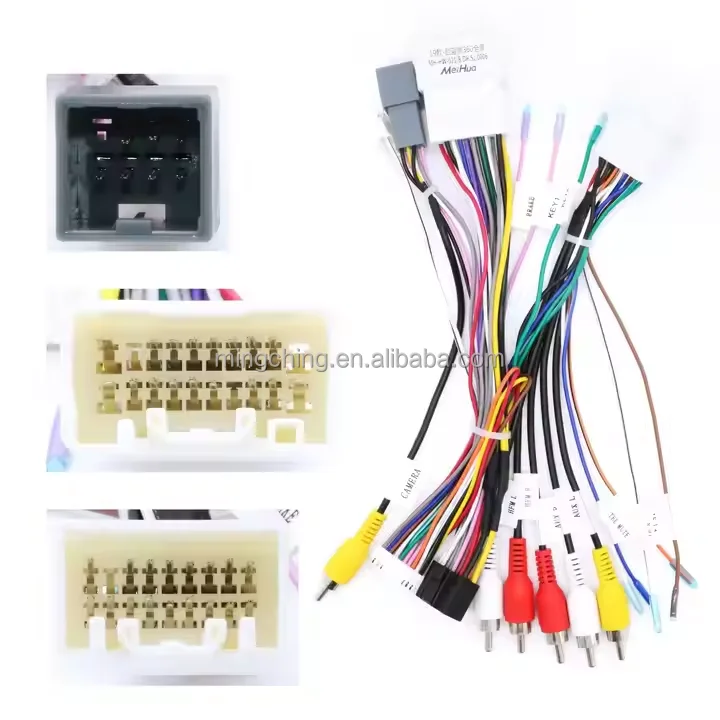 product oem odm automotive wiring harness car audio radio wire harness power plug for automobile electronic machine made plastic-0
