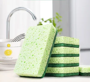 Kitchen Sponge Scrubbers Cleaning Products Home Funcellulose Sponge Natural Cellulose Wood Sponge