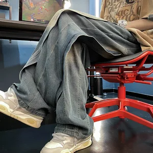 OEM & ODM Men's Summer American Vibe Niche Vintage Jeans Distressed Denim Button Solid