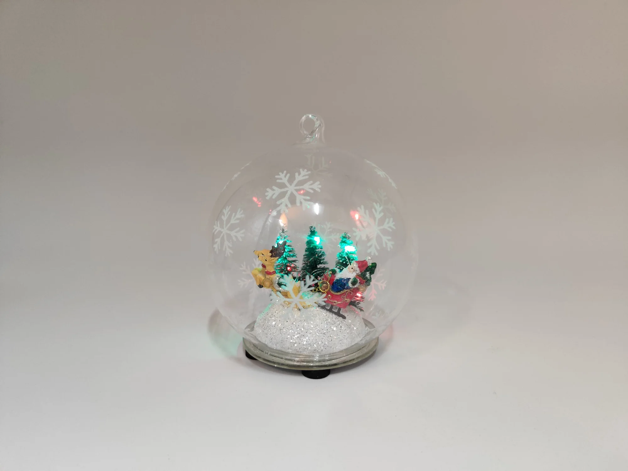 Santa in Christmas glass ball with color changing led hanging glass crafts christmas ball ornaments wholesale details