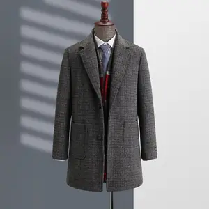 Australian Woolen Sheep Fur Plus Size Men's Overcoat Long Sleeve Thick Coat