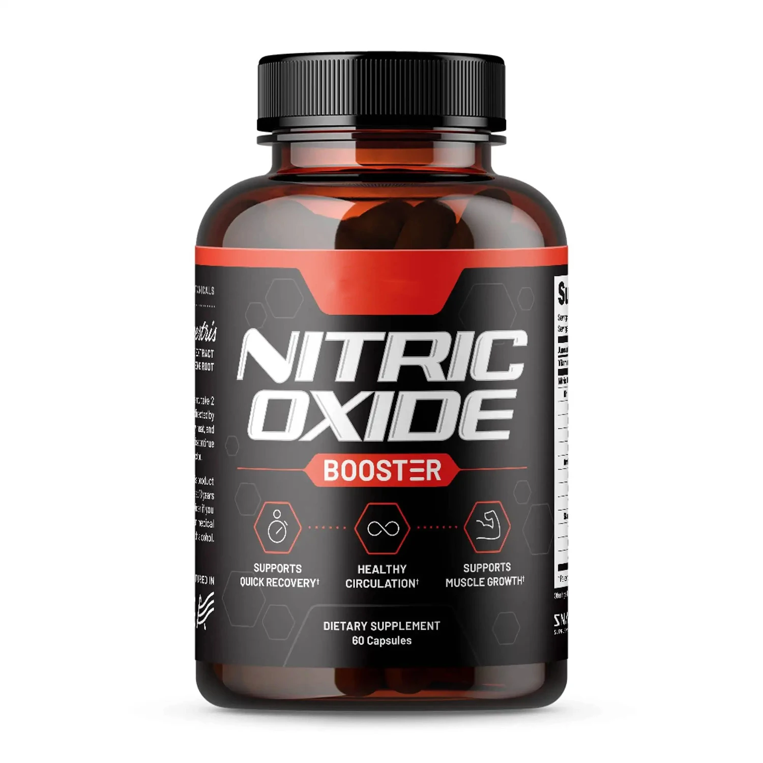 Nitric Oxide Booster Capsules L Arginine Citrulline Pre Workout Muscle