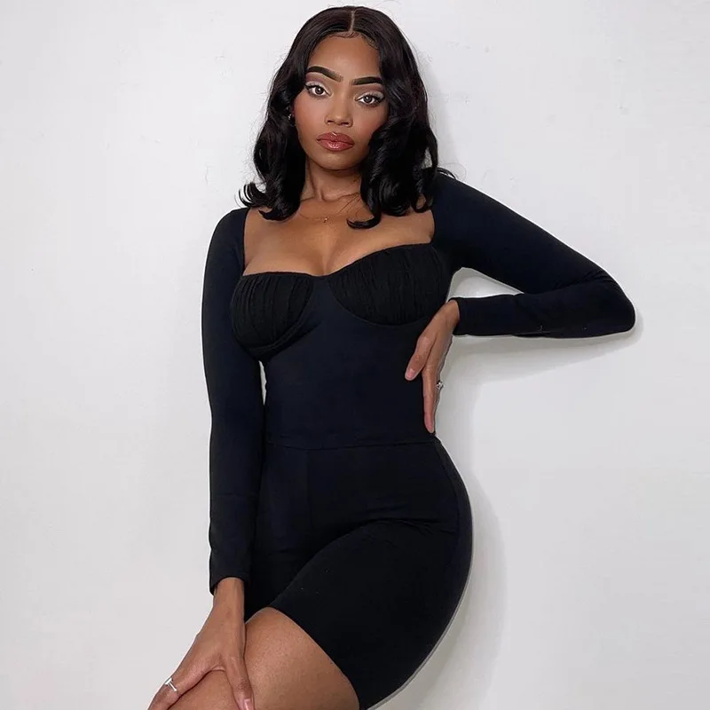 Spring long sleeve sexy bodycon jumpsuit