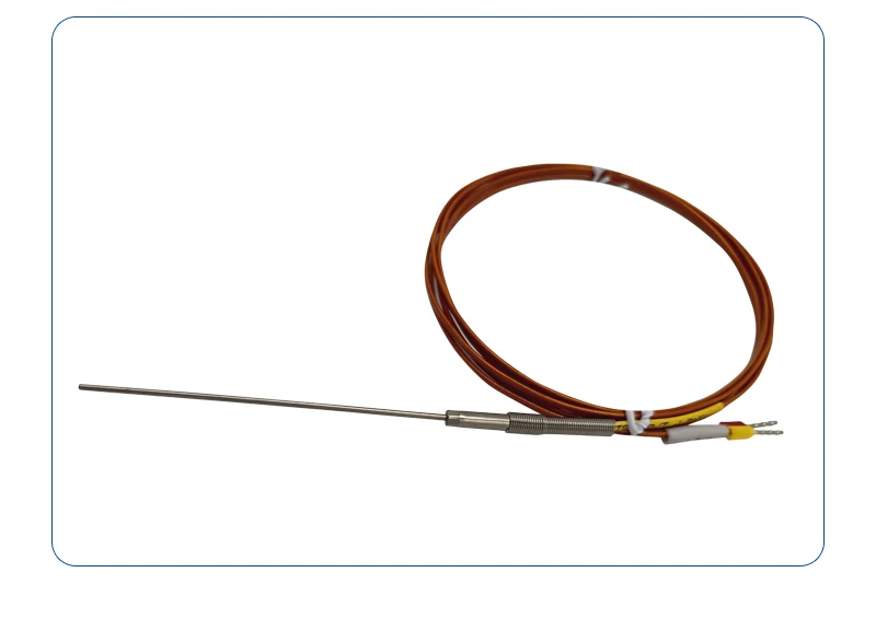 Polyimide Wire Armored Probe Thermocouple, 1.5*80/100/120mm, K/J Type Flexible Temperature Sensor