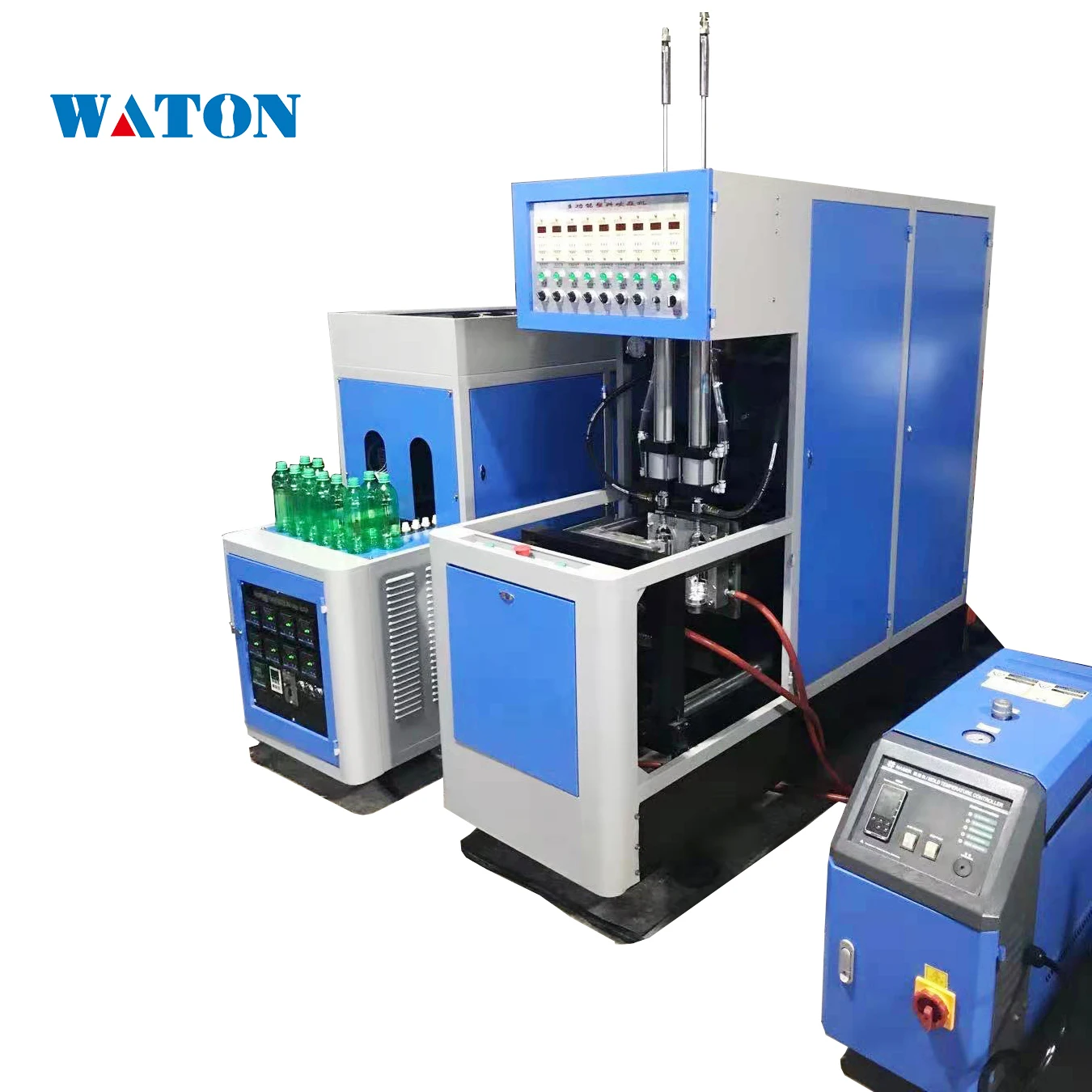 Makinë e Larg Automatike 2 Kavitet për Mbushje të Larg PET Flakon Stretch Blow Molding Machine për Flakona 330ml