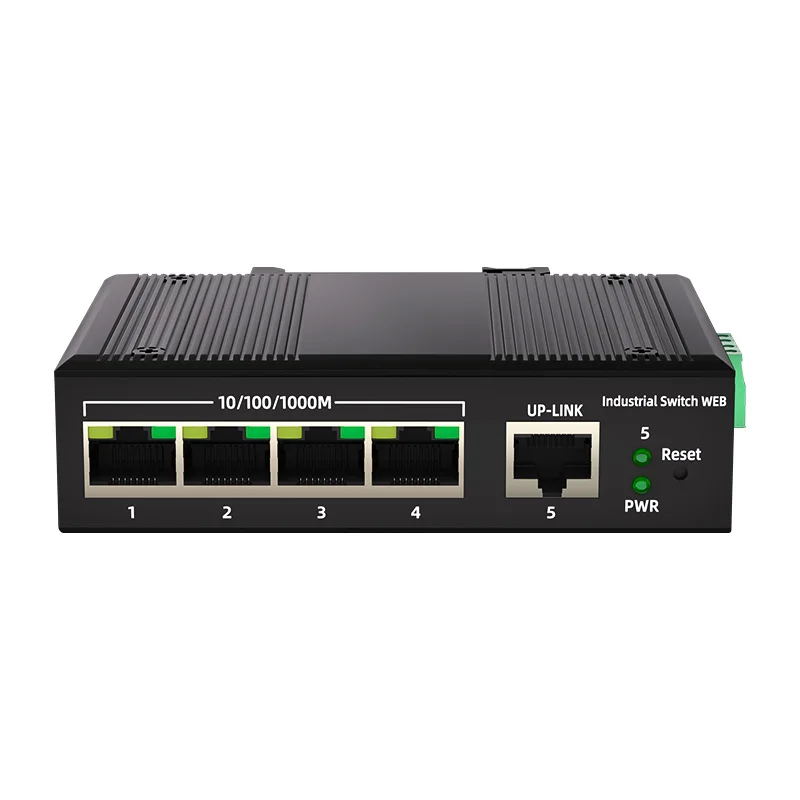 Industrial WEB Management Switch 5 10/100/1000Mbps RJ45 Ports DIN-Rail L2 Managed POE Switch factory