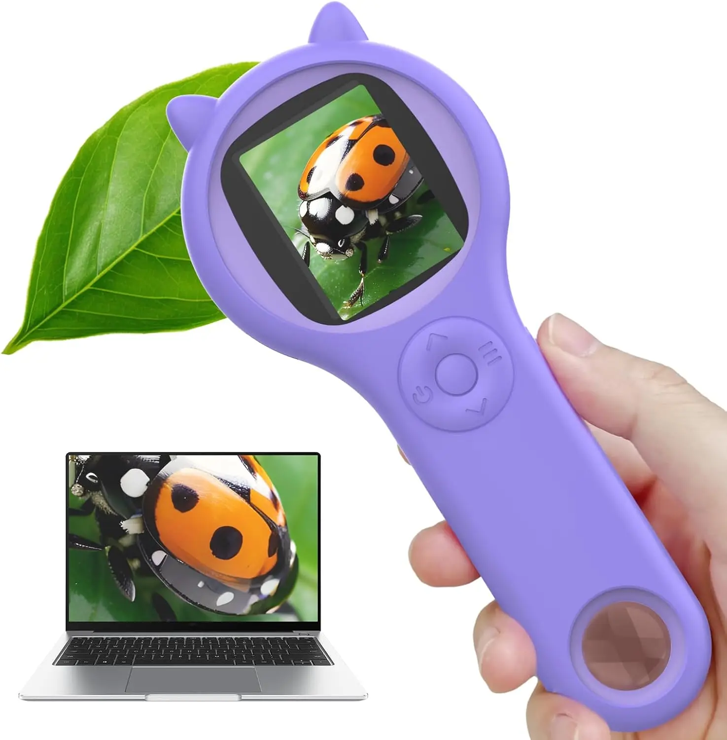 355 500x Zoom Kids Portable Microscope Pocket Handheld Mini Microscope Kids Microscopes for 8-12 Years Old