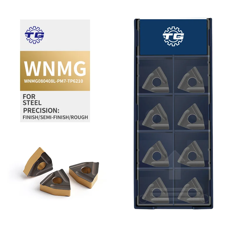 TG WNMG080408L-PM7-TP6210/TP6110 режущая пластина для станка с ЧПУ, индивидуальная, из спеченного карбида, для обработки стальных заготовок, коробка