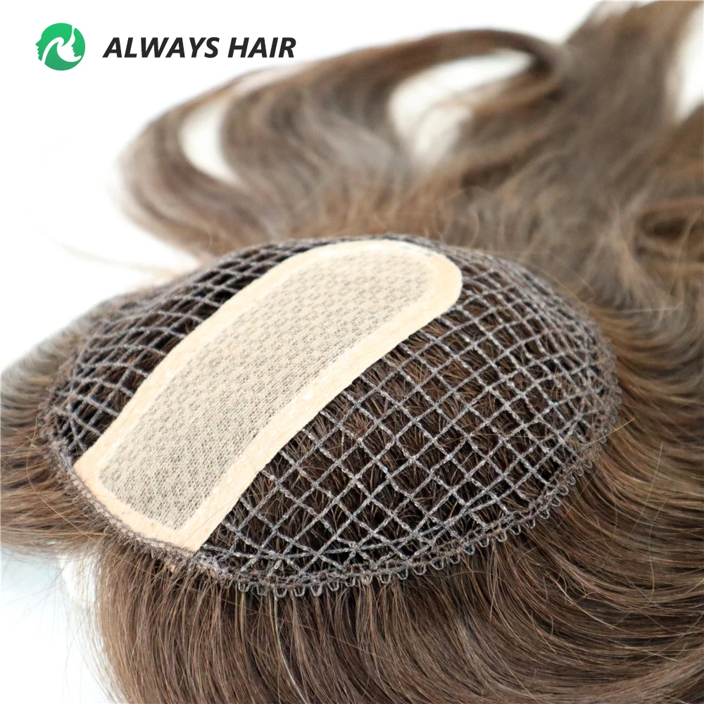High Quality Integration Fish Net Hair Pieces Woman Toupee Silk Top Topper Chinese Cuticle Remy Human Hair
