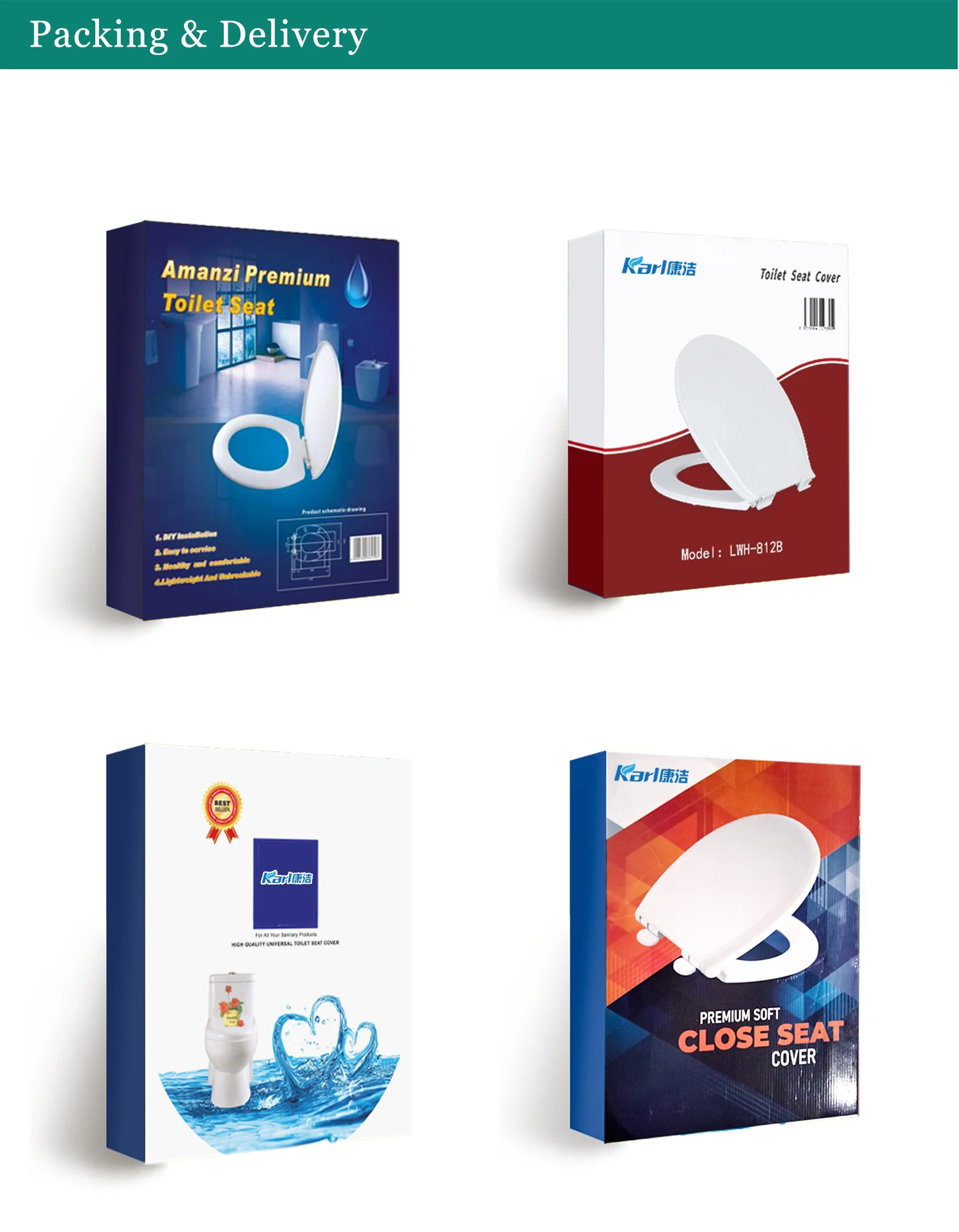 Wc Accessories High Quality Cheap Pp O Shape Toilet Seat Cover Kj833