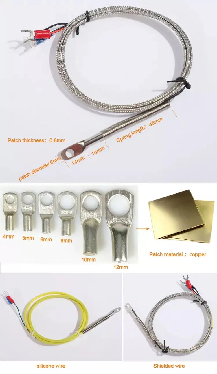 High Quality 3wire Rtd Pt100 Thermocouple For 300c 600c M6 Screw Type