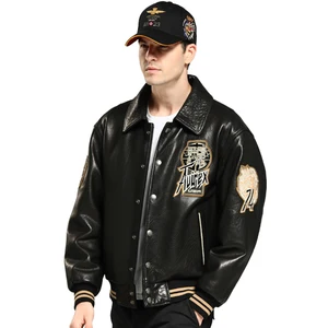 Leather Jacket  Men's Coats Natural Real Genuine Custom Bomber 2023