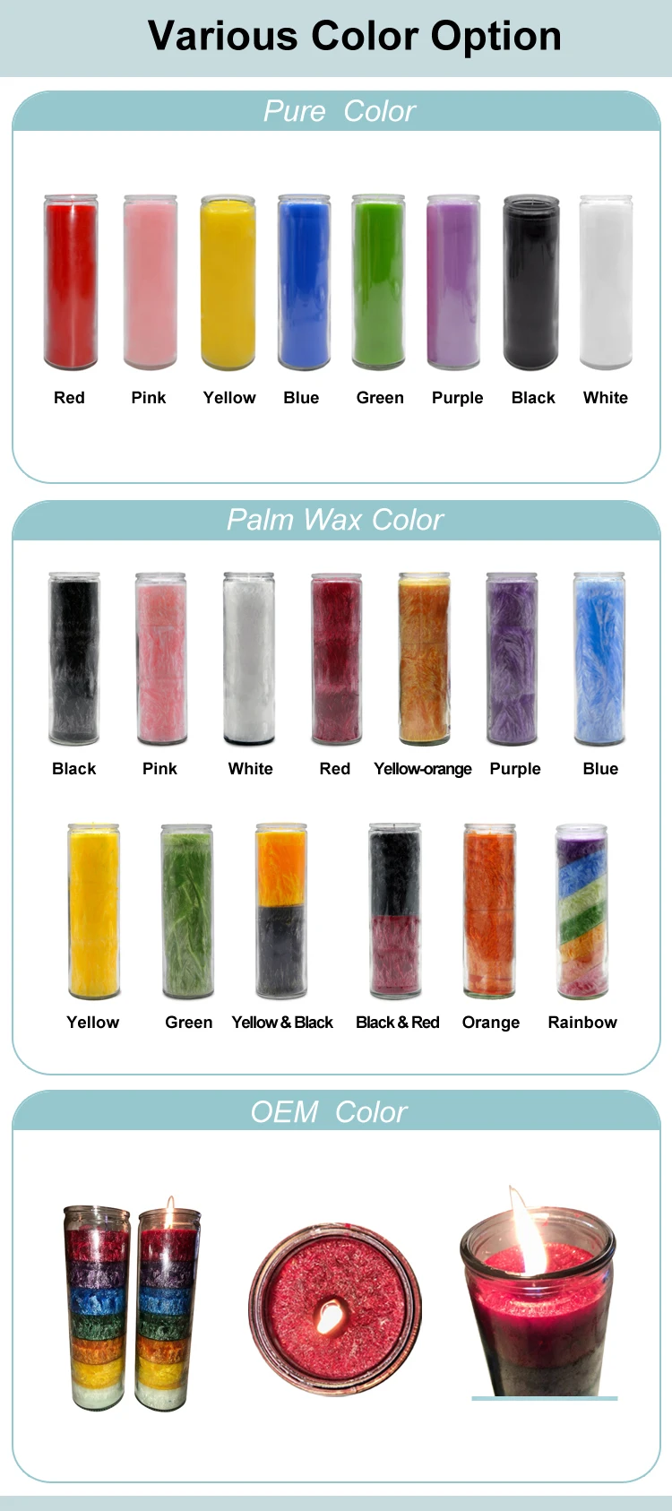 Wholesale 7 Day Mega Glass Rainbow Color Devotional Religious Prayer