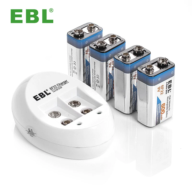 Dropshipping ROHS Certified EBL 9V 2 Bays Battery Charger For Li-ion Rechargeable Battery