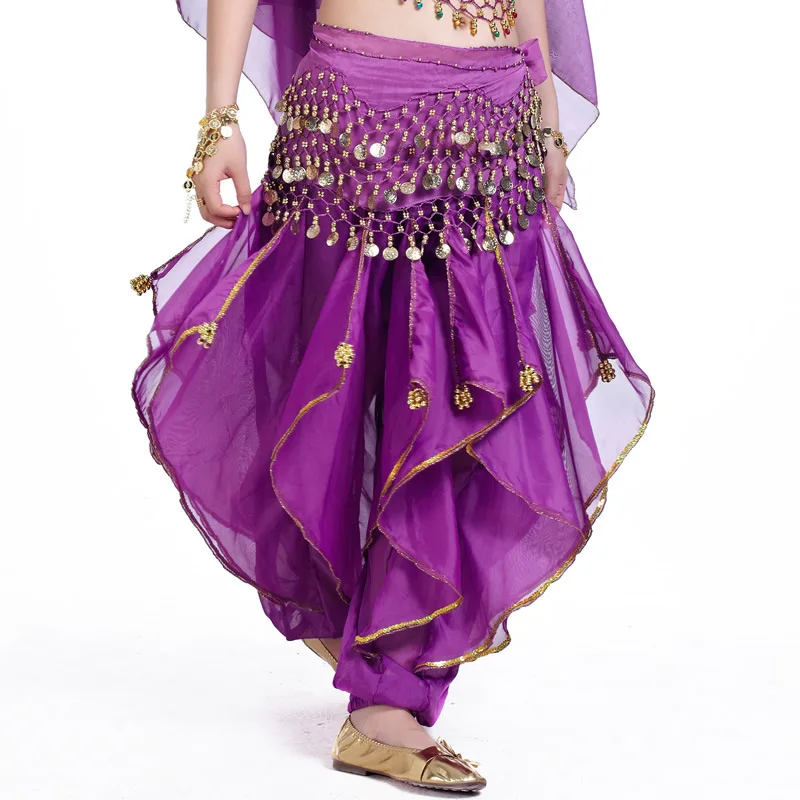 Long 120D Colored Chiffon Rotating Lantern Pants for India Belly Dance