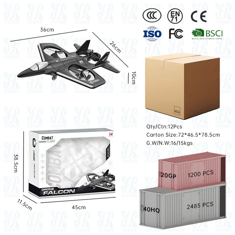 Aijh Aero Jet Rc Airplane Foam Ucak Flying Jet Toy With 1080p Camera