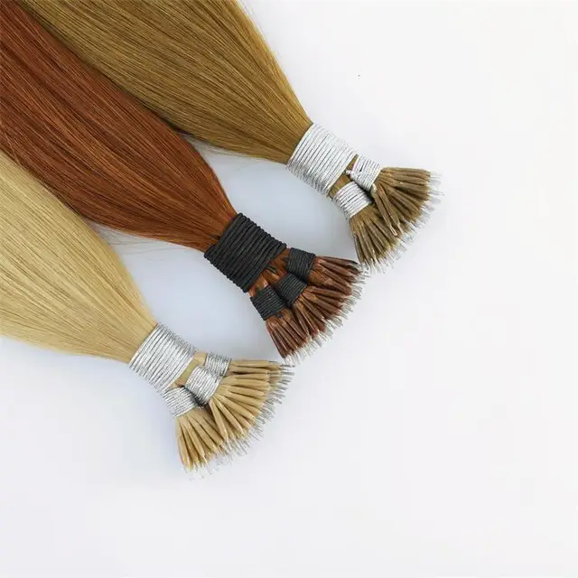 100% Virgin Remy Micro Beads Nano Ring Links Double Drawn Straight Blonde Unprocessed Hair Extensions