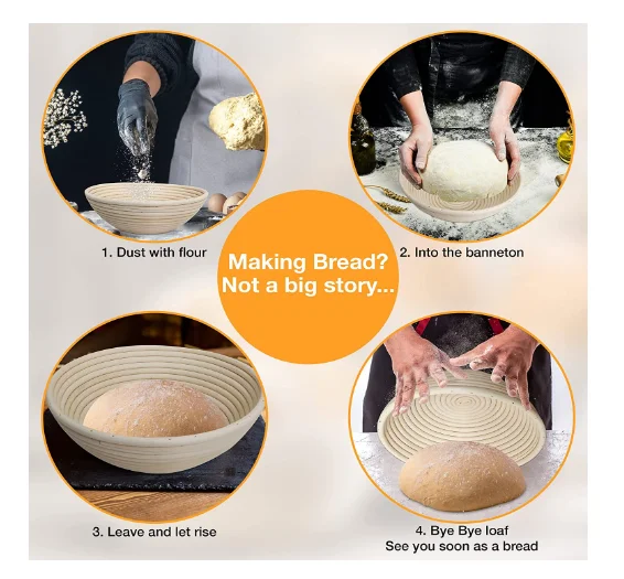 10 Inch Small Oval Bread Baking Proofing Rattan Baskets For Sourdough