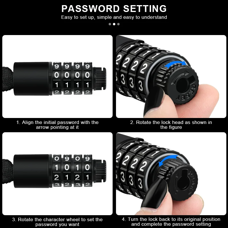 RIDERACE Bicycle Chain Lock Portable Anti-theft High Security MTB Mountain Bike Lock With 2 Keys for Scooter Electric E-Bike