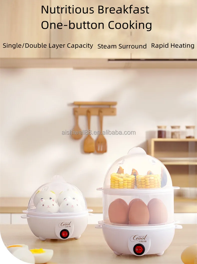 Deluxe Egg Steamer Electric Multi Cooker With Steamer And Egg Boiler