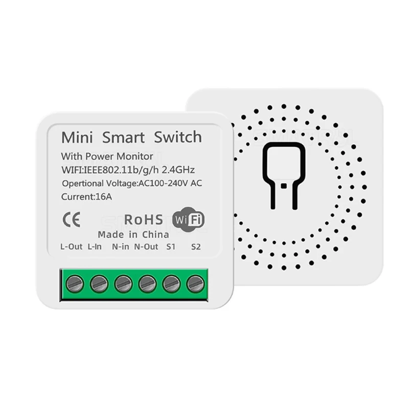 Модуль интеллектуального коммутатора Tuya Wi-Fi с монитором мощности 16 А реле голосовое управление для Siri Alexa Google Alice