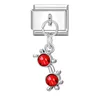 Steel bottom pendant-red glasses