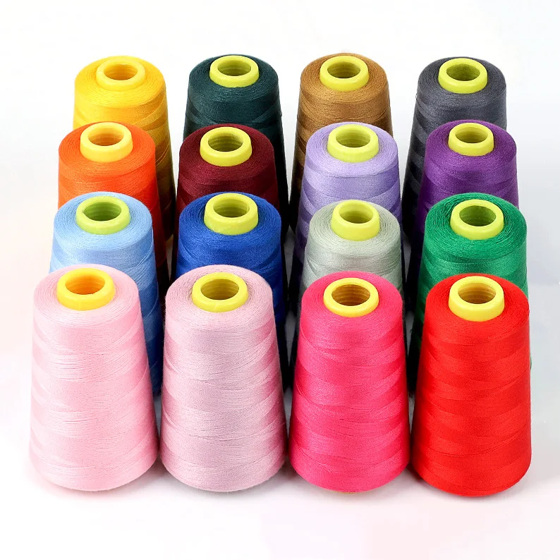 Multi Color 100% Polyester Sewing Threads High Tenacity Sewing Threads 40/2 40s/2 402 Yards