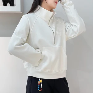 2025 Half Full-zip Fleece French Terry Pullover Hoodie Pants High Quality Oversized Sweatshirt Winter Zip up Jogger Women Hoodie