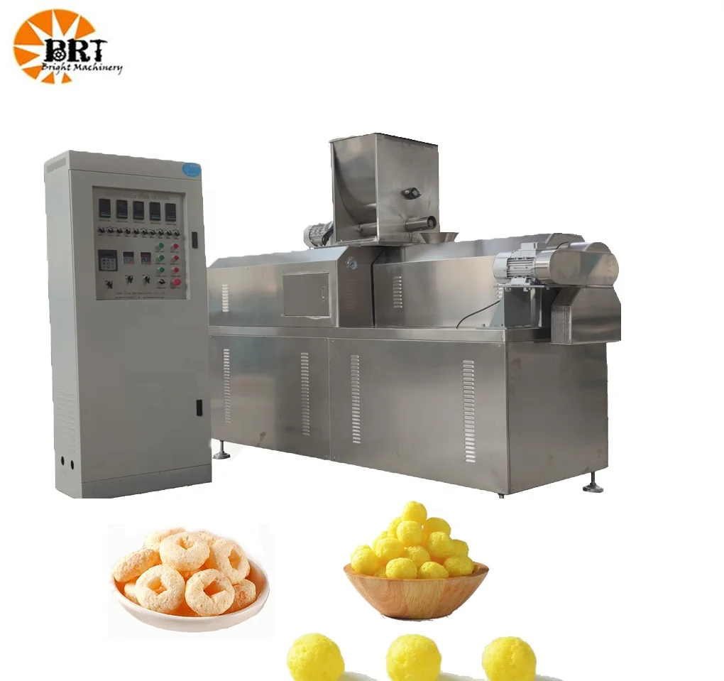 Automatic Corn Puff Production Line Puffed Corn Ball Snacks Food Making Rice Machine