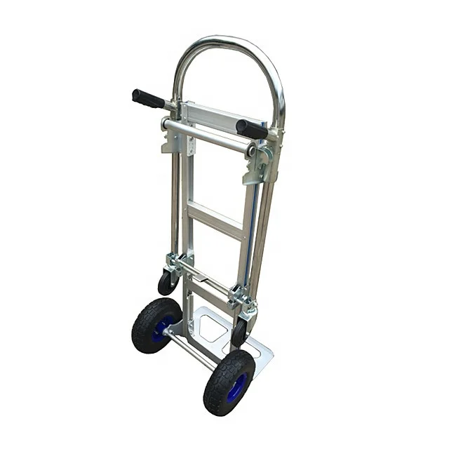 Heavy Duty Aluminum Four-Wheel Shopping Cart Convertible Multi-Functional Hand Trolley Foldable Platform OEM Supported for
