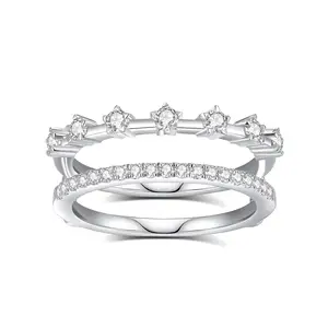 Best-Selling 925 Sterling Silver Men Engagement Elegant Classic Moissanite Stone Custom Fine Jewelry Rings for Girls Jewellery