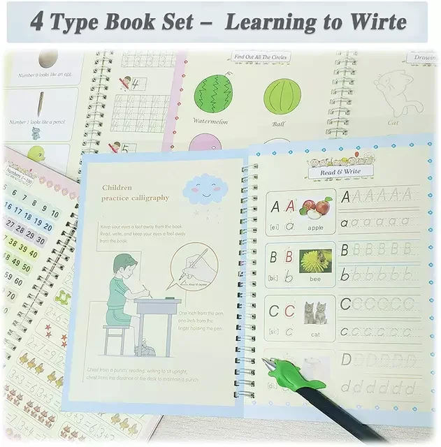 Disappear Ink Pen Handwriting Reusable Sank Magic Practice Copybook Stencil