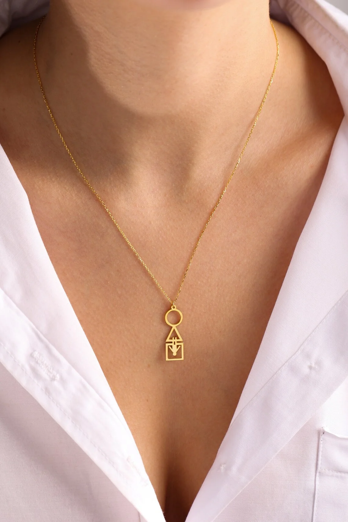 Netflix Squid Game Symbols Controller Stainless Steel 18K Gold Plate Letter Necklace for Christmas Gift