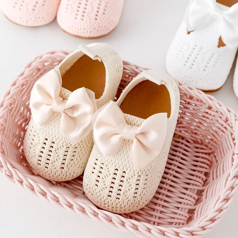 Fashionable Casual Baby Girl Princess Shoes Breathable Mesh Soft Rubber Sole Spring Summer Autumn Shoes 0-18 Months