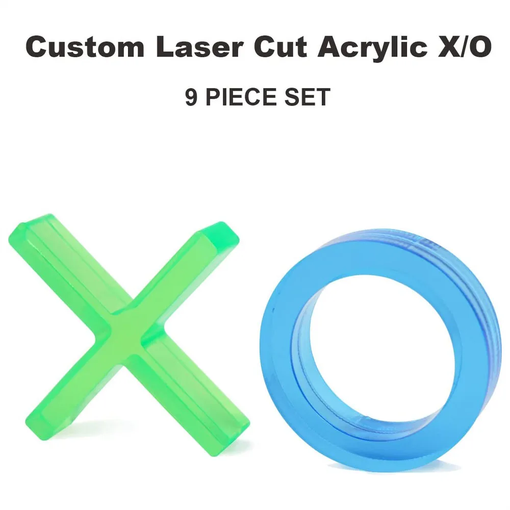 Custom Transparent Tic Tac Toe Board Game Clear Classic X and O Game Set Family Fun Game Mini Travel Set for Adults and Kids