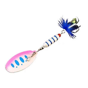 Cheery 7g 9cm Metal Spinner Bait Wobble Fishing Tackle for Bass Trout with Treble Hook Printed Condition for Perch in River – Metal Jig – view 5