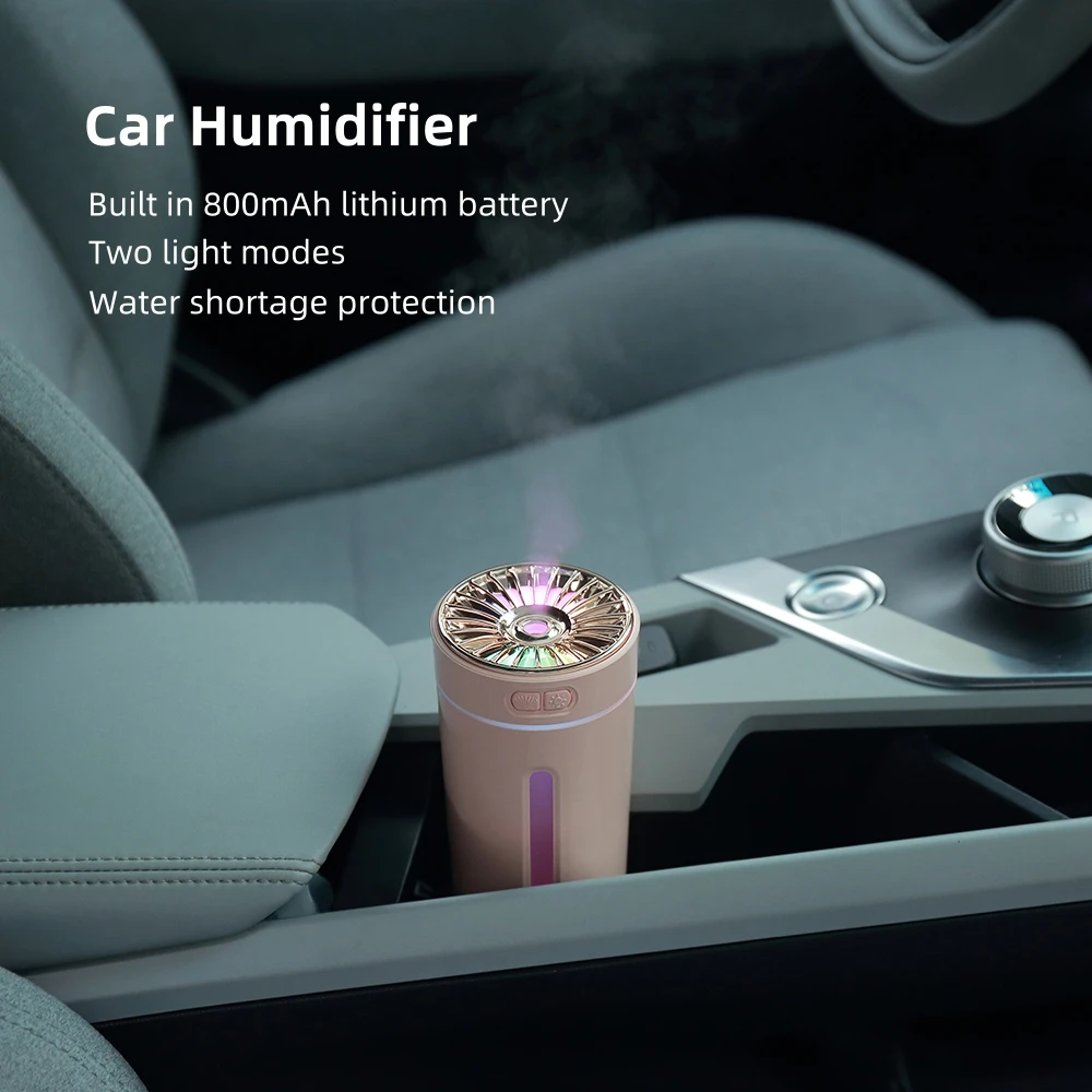 Humidificador Led Light Cool Mist Portable H2O Usb Rechargeable Ultrasonic Colorful Cup Mini Car Air Humidifier for Bedroom