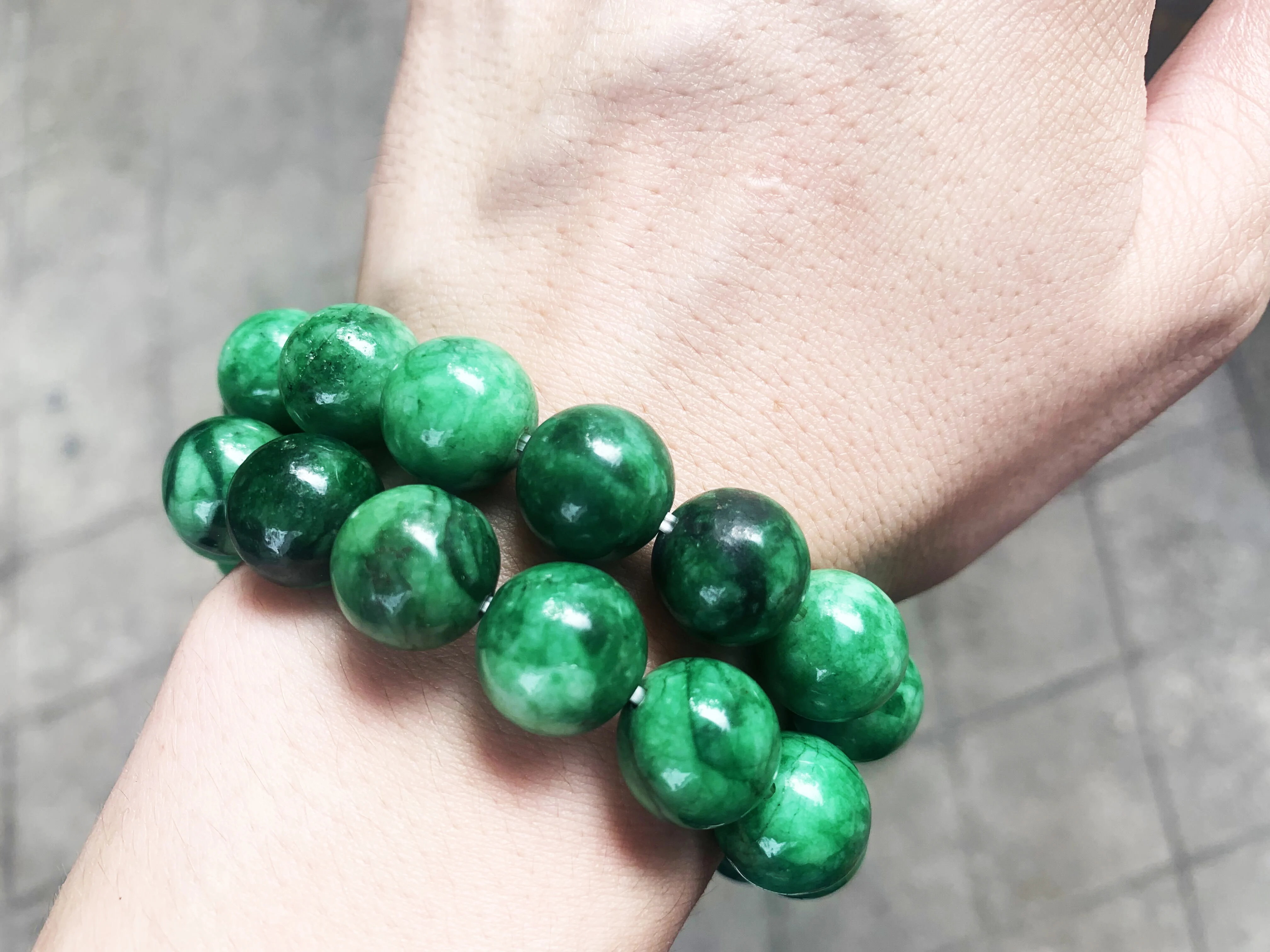 アクセサリー Green jade bracelet Amazon.com: GREEN JADE Link Bracelet. 7 Jade link section