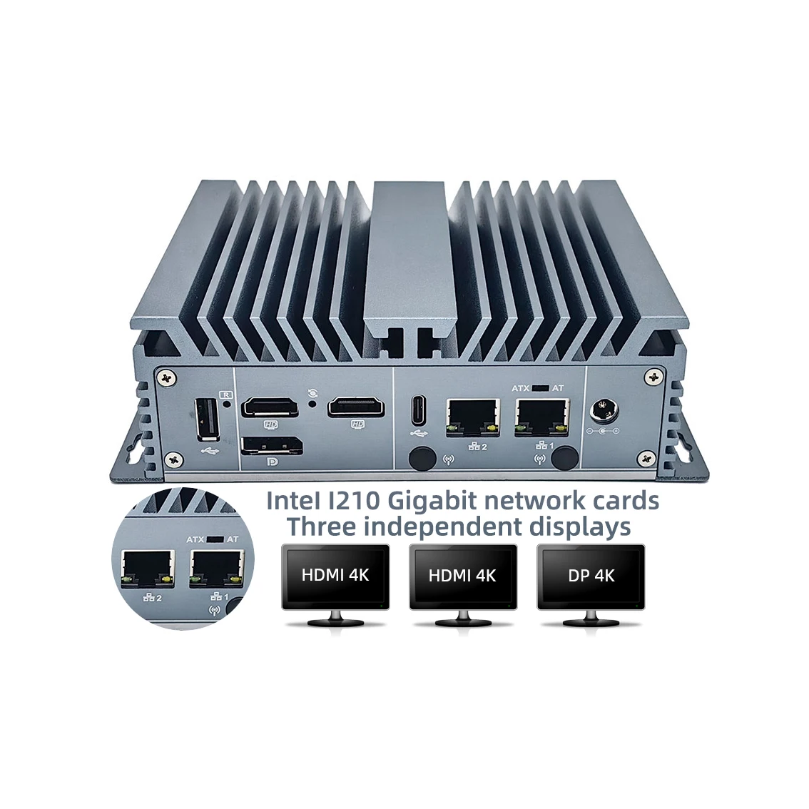 Cheap 12th Gen N300 N100 N200 Industrial Mini PC 2 LAN DDR5 16GB 便携式 Computer Host 2