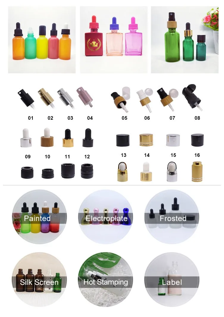 Wholesale Clear Pink Rose Gold Glass Serum Lotion Dropper Pipette